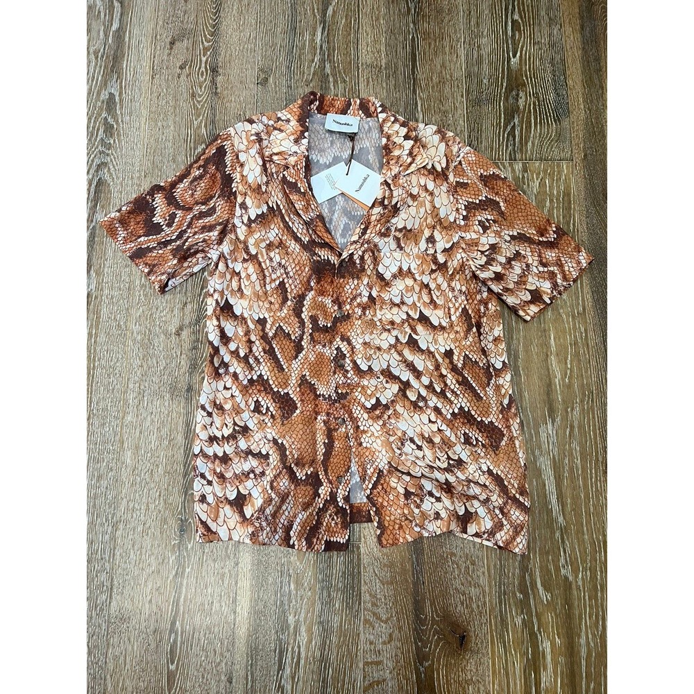 Nanushka venci vintage snake cupro camp shirt